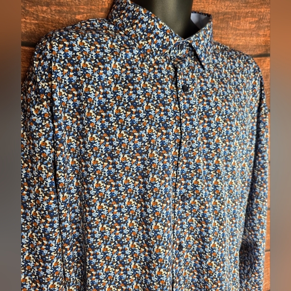 Shaquille O'Neal Floral Button-Up Shirt Big & Tall Size XLG 19 34/35 2153R - Picture 4 of 9